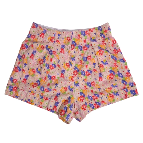 Something Navy Pants - Somethimg Navy Linen Blend Floral Lightweight Shorts Size Medium